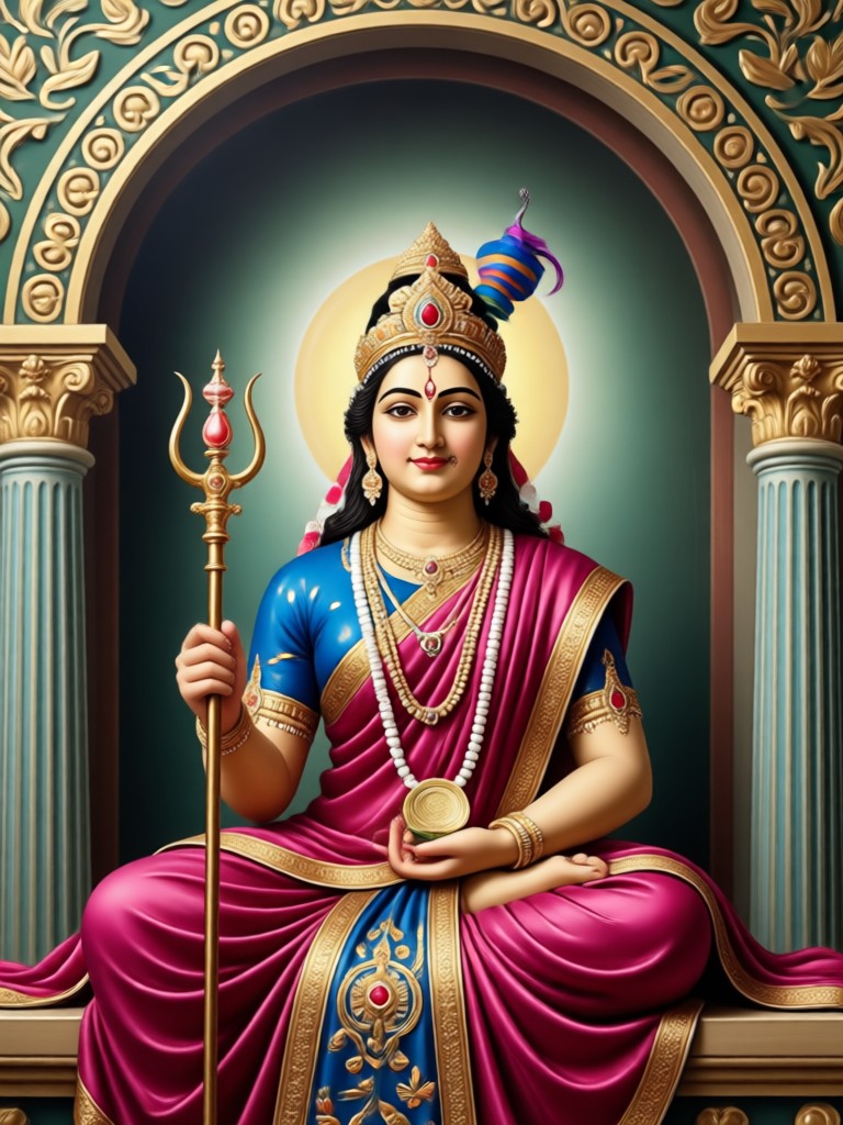 Imagen IA Radha Rani estilo arte de templo