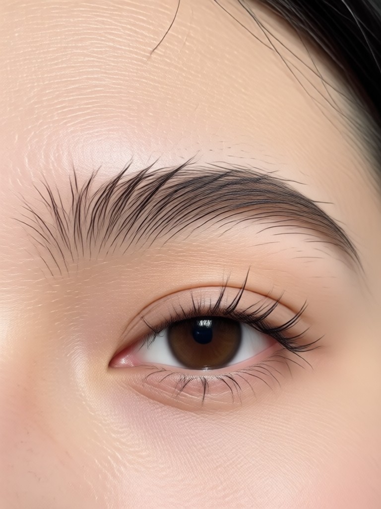 AI correcting over-plucked eyebrow shape