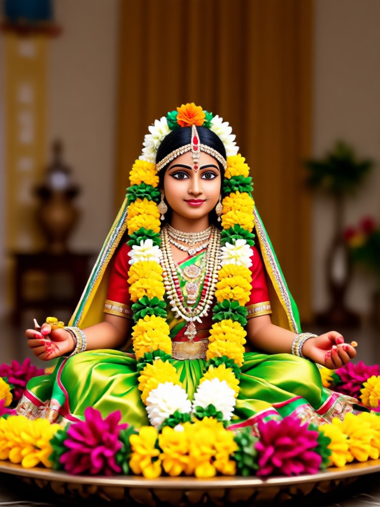 Look Tradicional para Lakshmi Pooja Divino