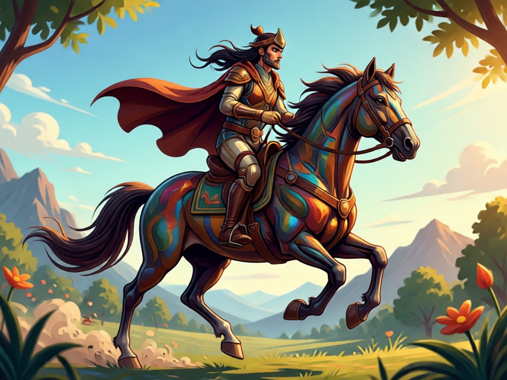 AI generated realistic horse and rider motion