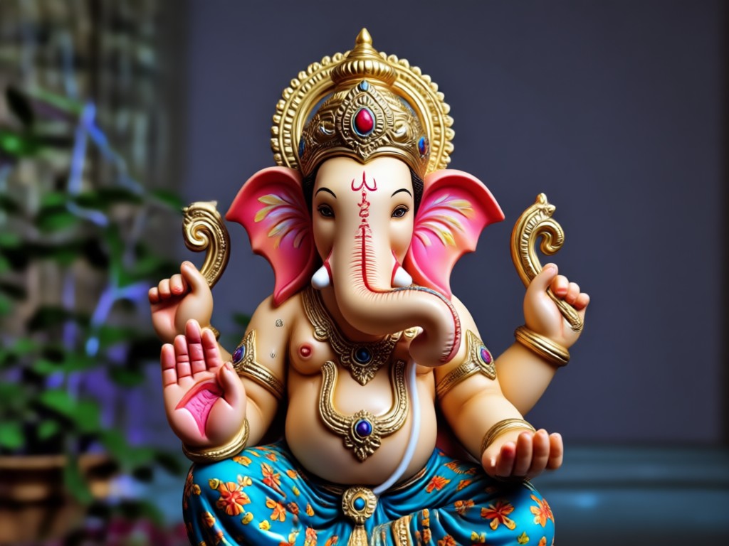 Fondo festivo para vídeo con IA de Ganesha