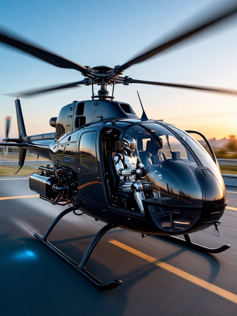AI generated helicopter in snowy mountains