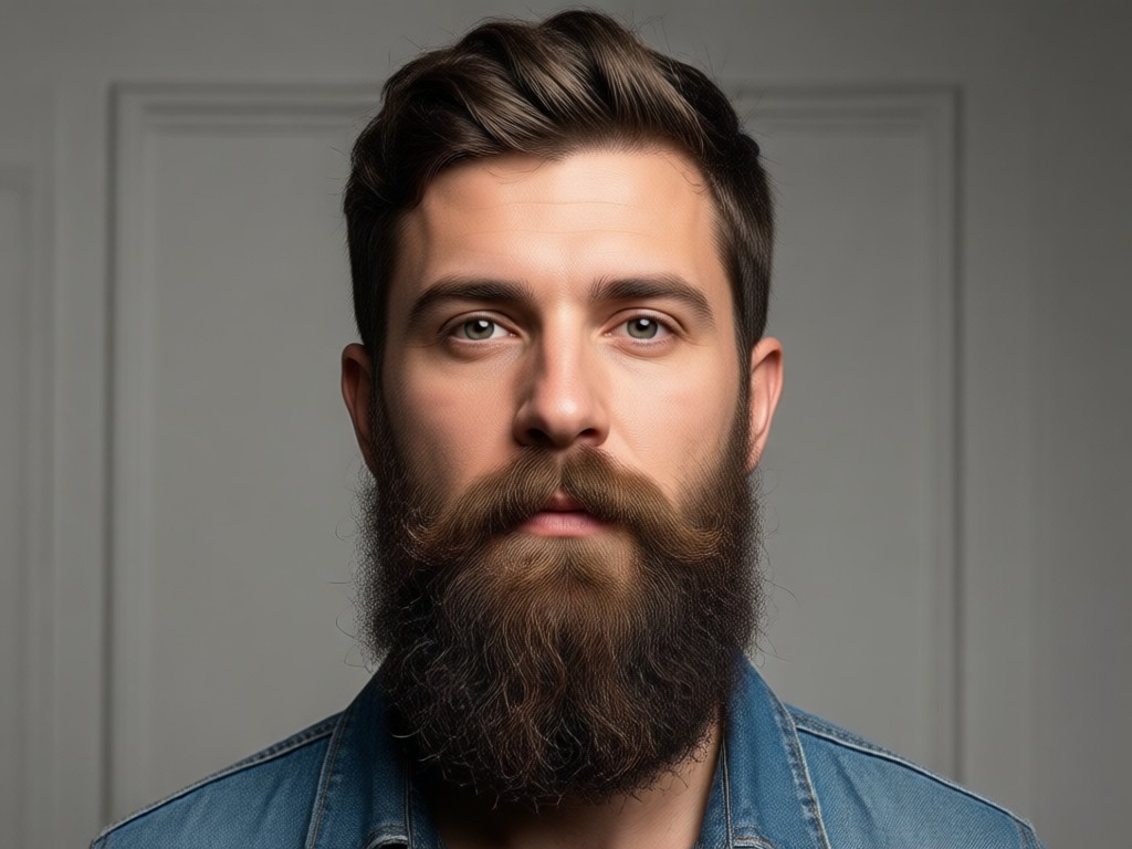 Close up of AI generated beard hair texture
