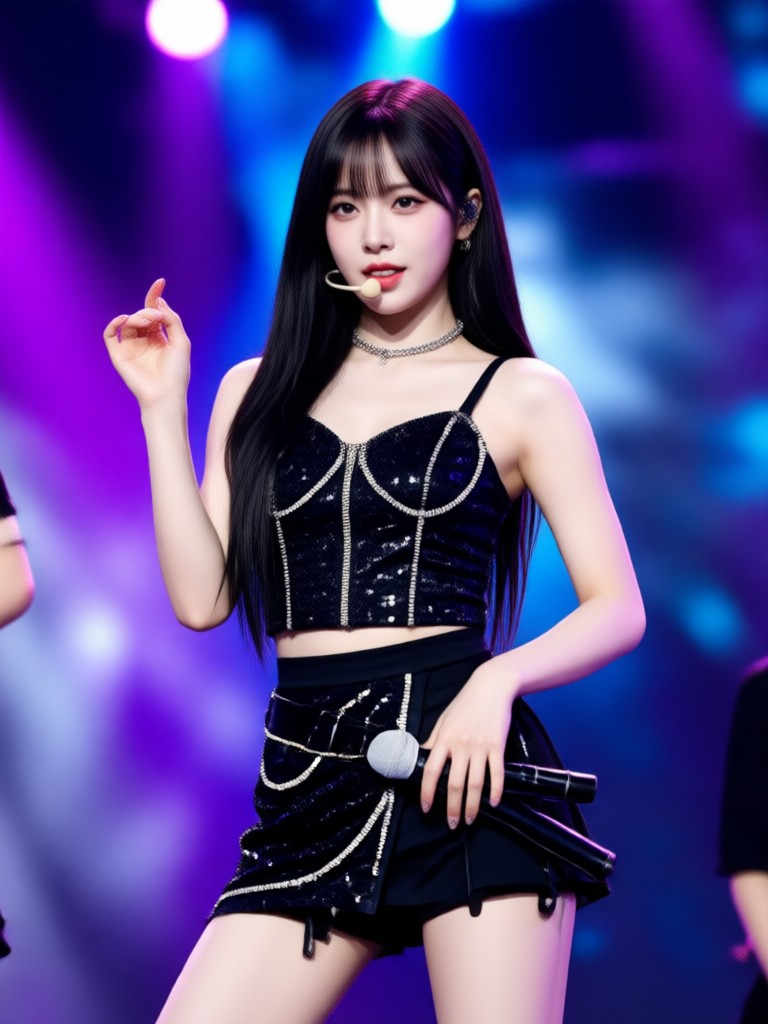 Idol kpop con tema de fantasía oscura generado por IA