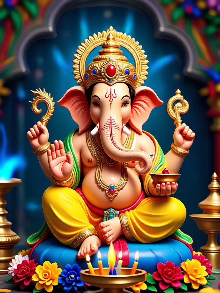 Heyo app creating AI Ganesh Aarti photo