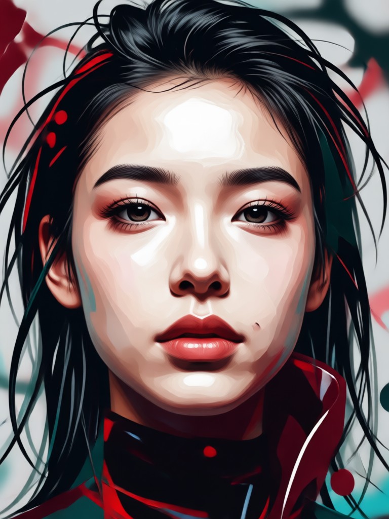 Dramatic male portrait in red and black tones