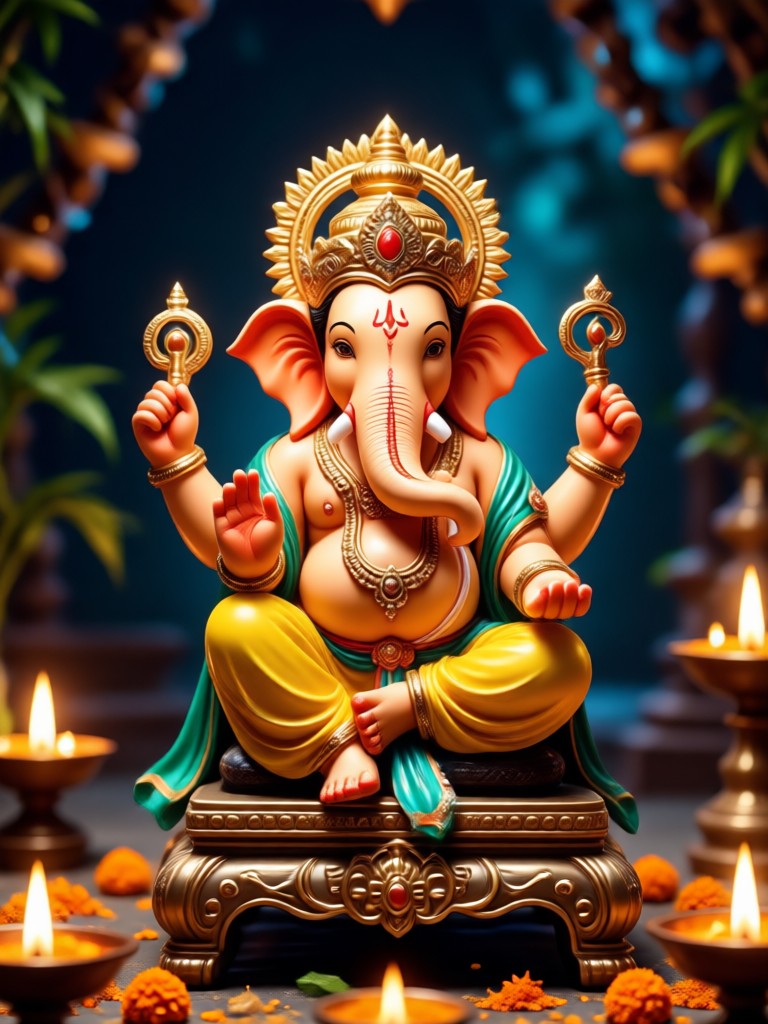 AI generated Ganesh Aarti photo for social media