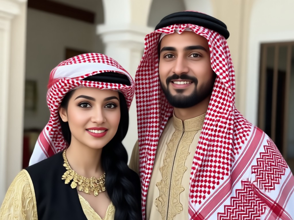 Generate Arabic Traditional Couple Photo Generator with one tap