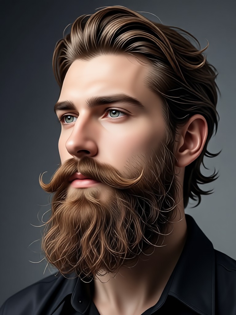 AI generated beard with mustache combo