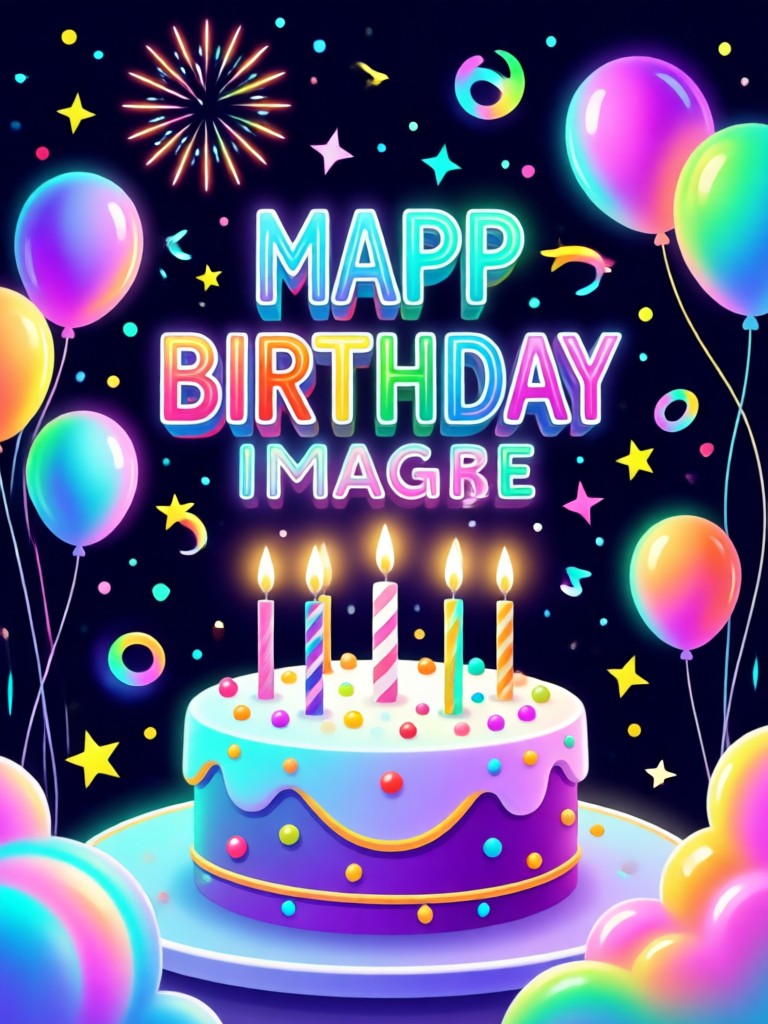 Thank you card design with birthday cake