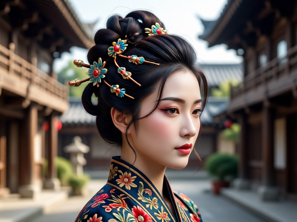 Realistic Korean hairstyle AI texture detail