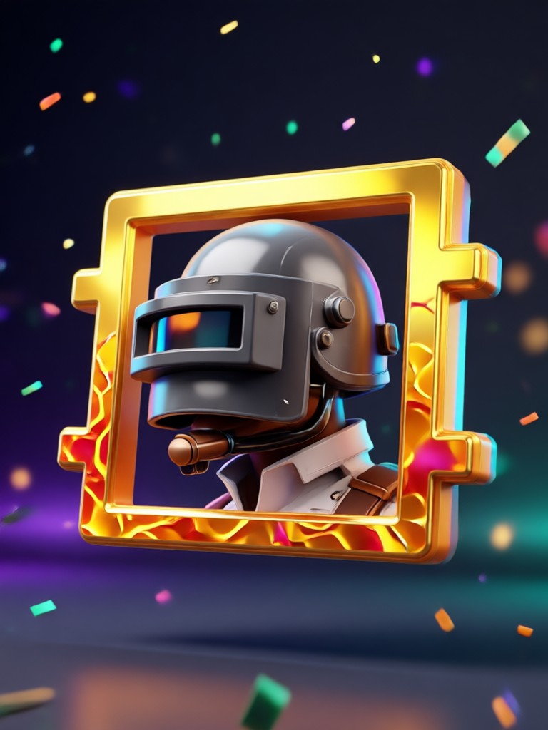 미래형 3D PUBG 로고 디자인