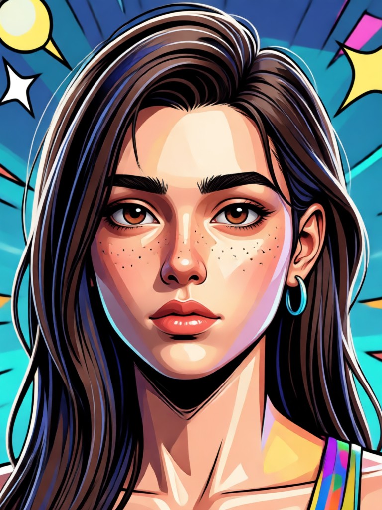 Gothic 3D cartoon portrait