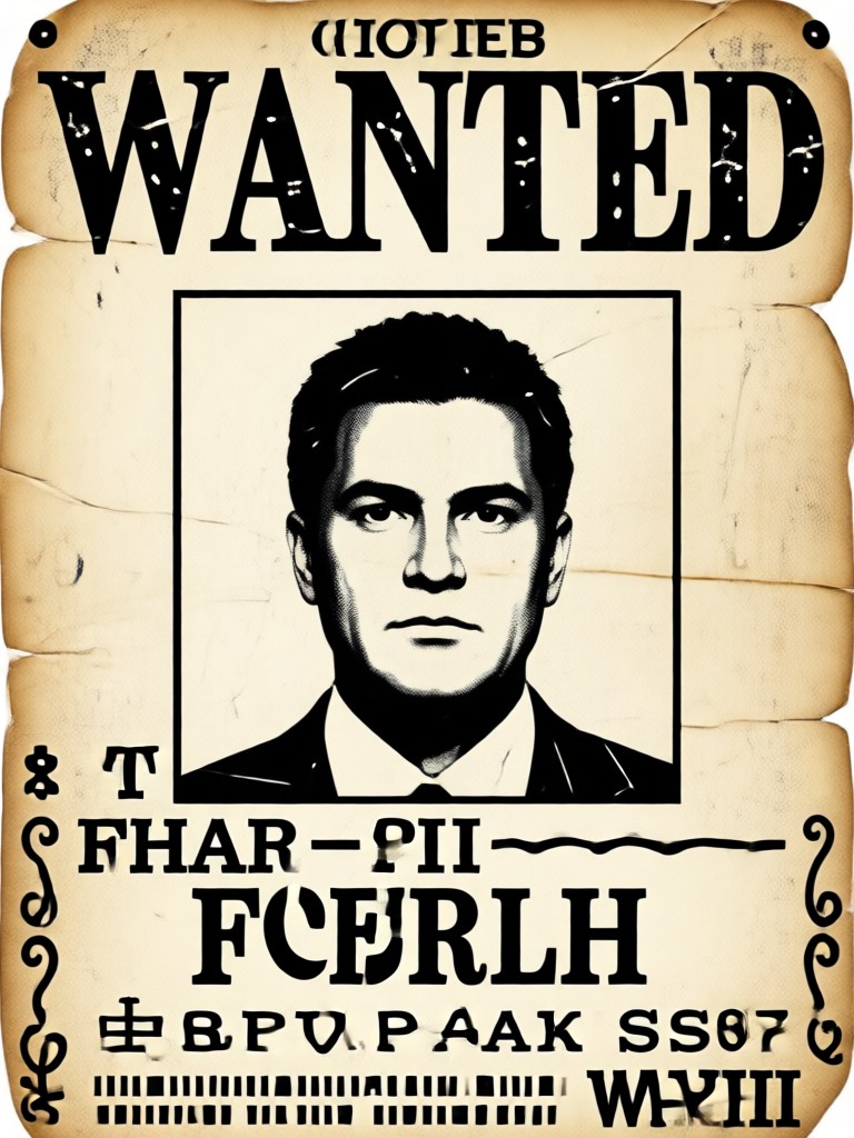 Funny FBI wanted poster of a friend with a cake theft crime