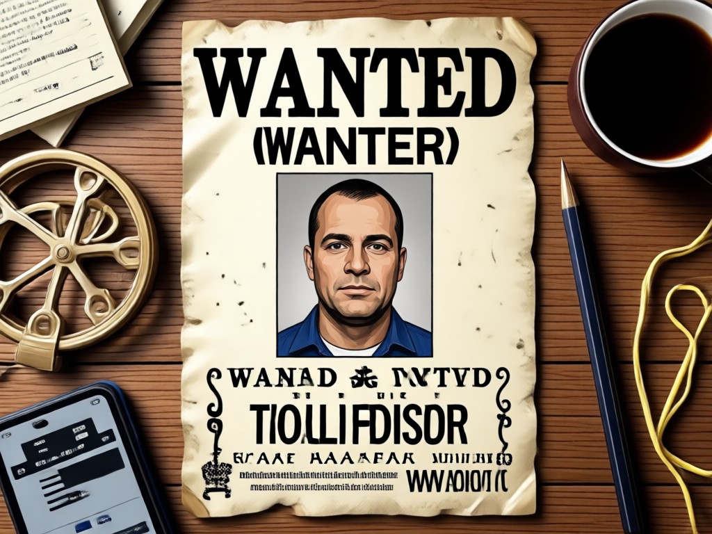 Interface showing text customization on a wanted poster