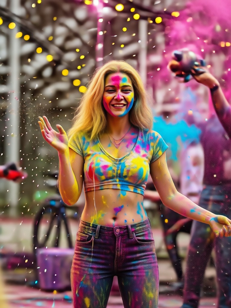 Abstract color art style Holi photo