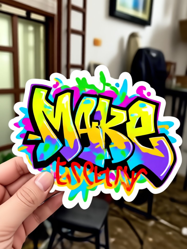 3D Throw Up Graffiti Sticker