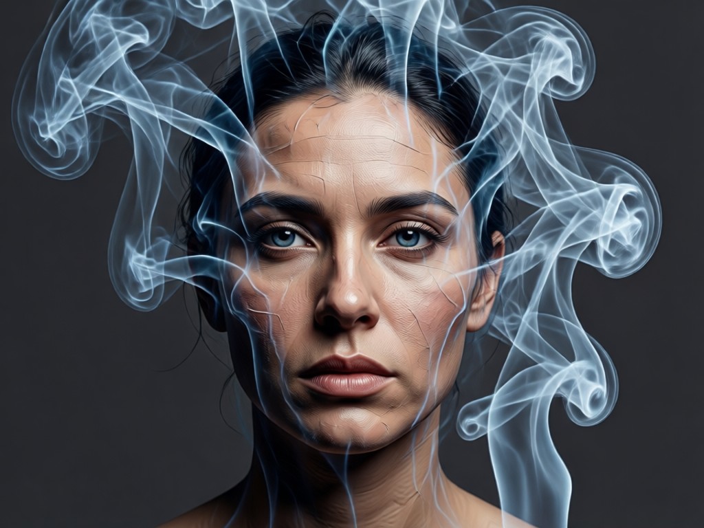 AI smoke physics blending with portrait lighting
