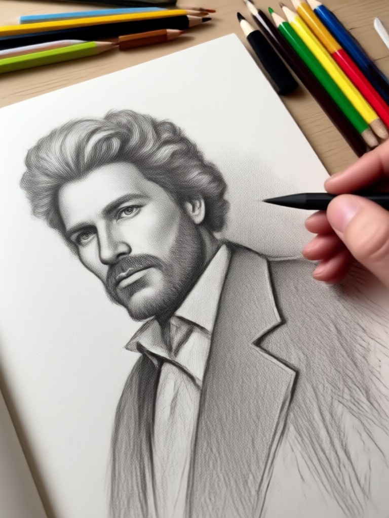 Colored pencil sketch video of a celebration