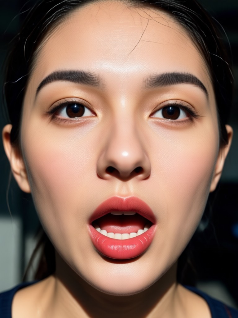 AI face animation adding a laughing expression