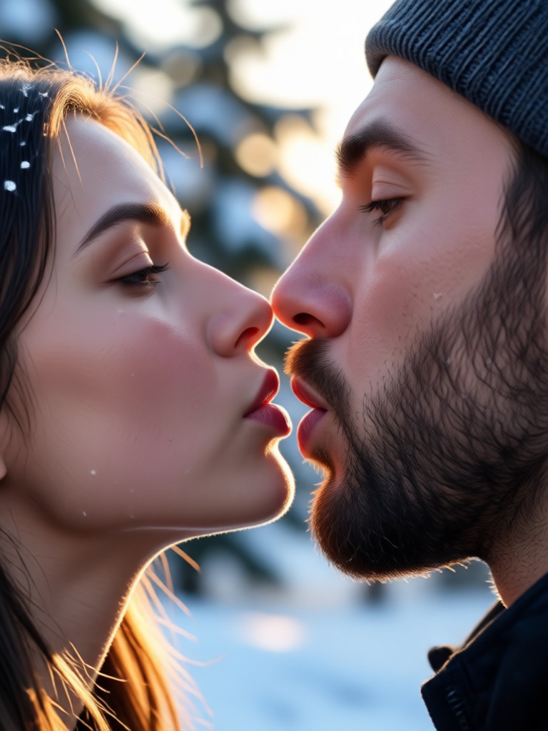 Nordic inspired aurora kiss background