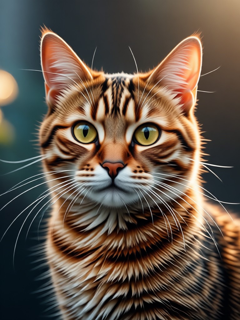 Fantasy elf cat with pointy ears and crown