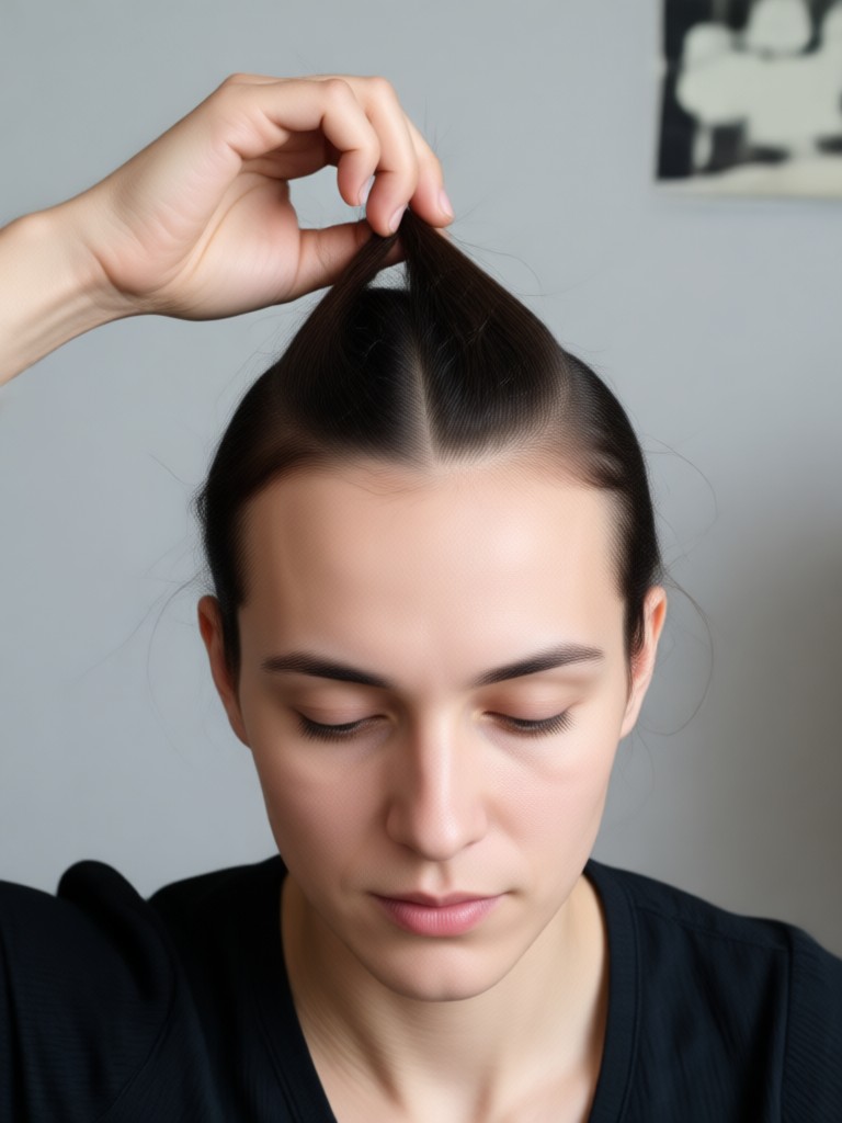 Result of cleaning flyaway hairs from hairline