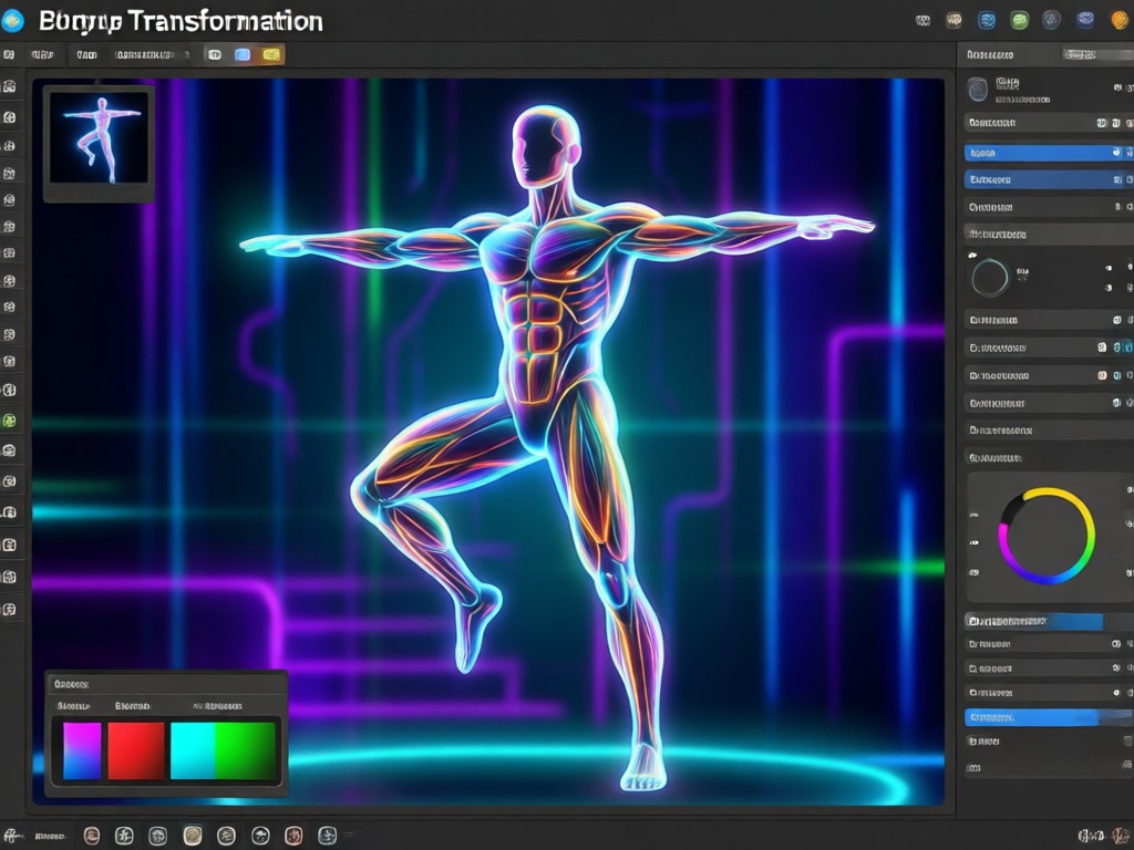 AI muscle enhancement and body sculpting feature