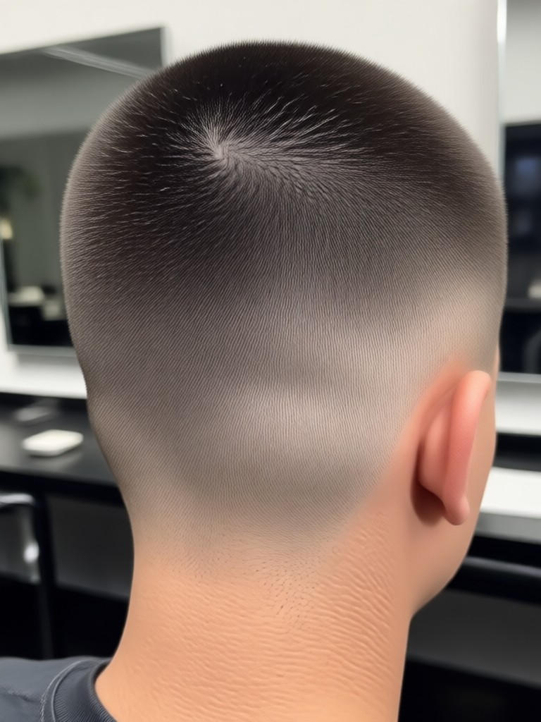 Multiple buzz cut style variations on one person