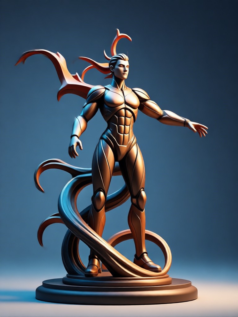 3D 피규어 AI 모바일 앱 인터페이스