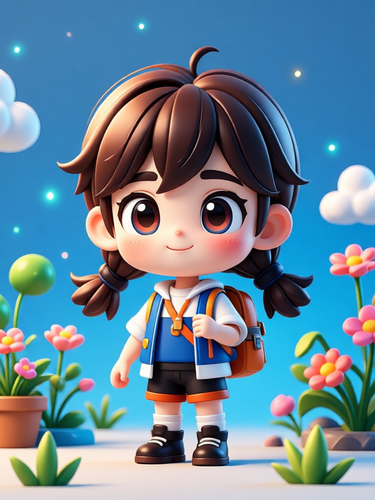 3d chibi photo editor output with custom outfit