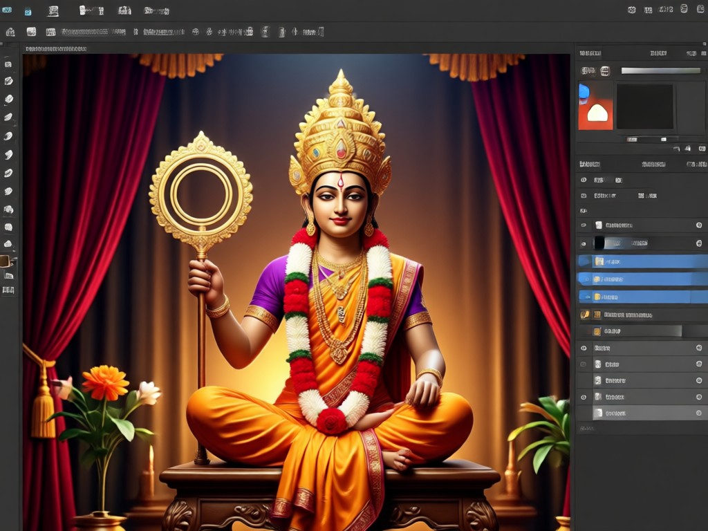 AI adding realistic sacred serpents to a portrait