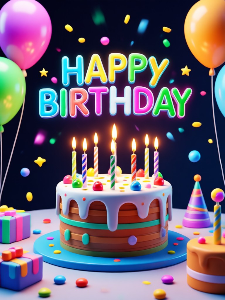 Mobile app interface showing AI birthday image creation
