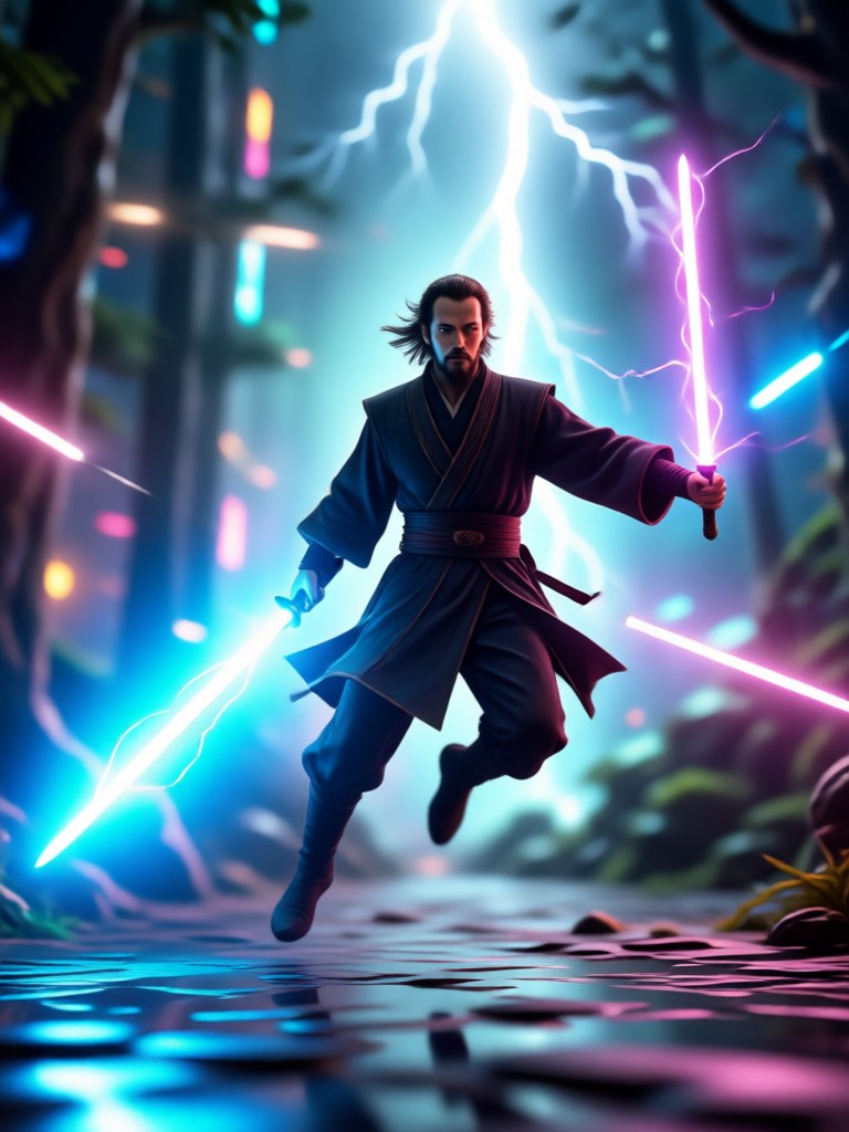 Jedi council chamber scene generated by AI