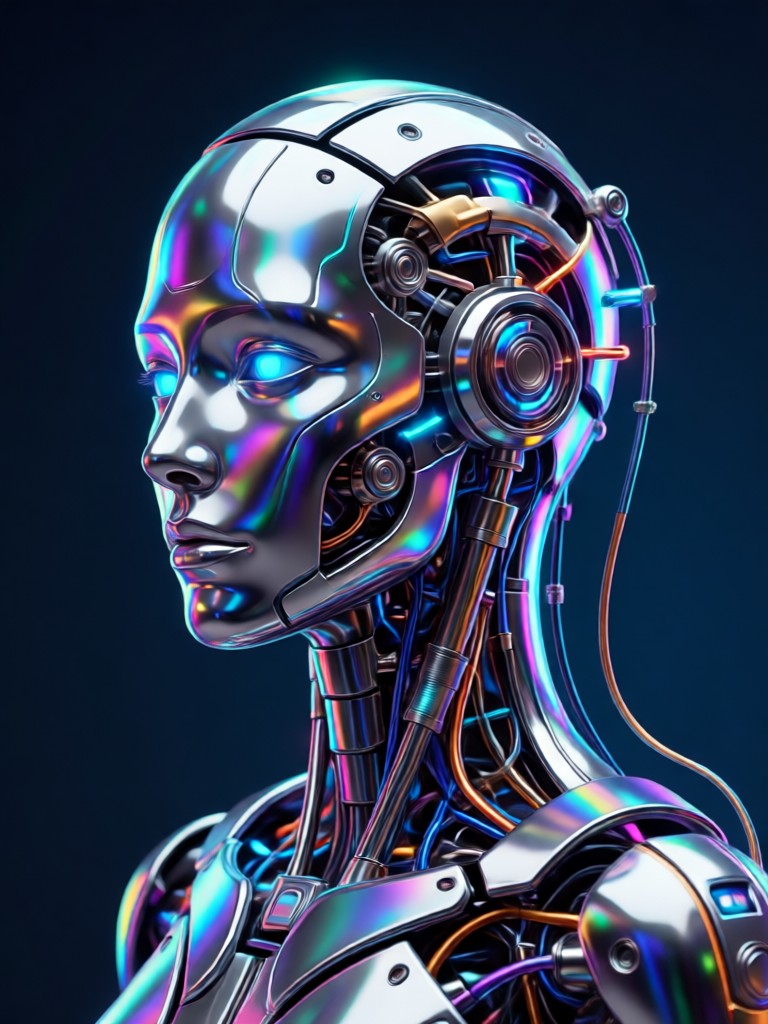 Sci-fi robot figure AI design