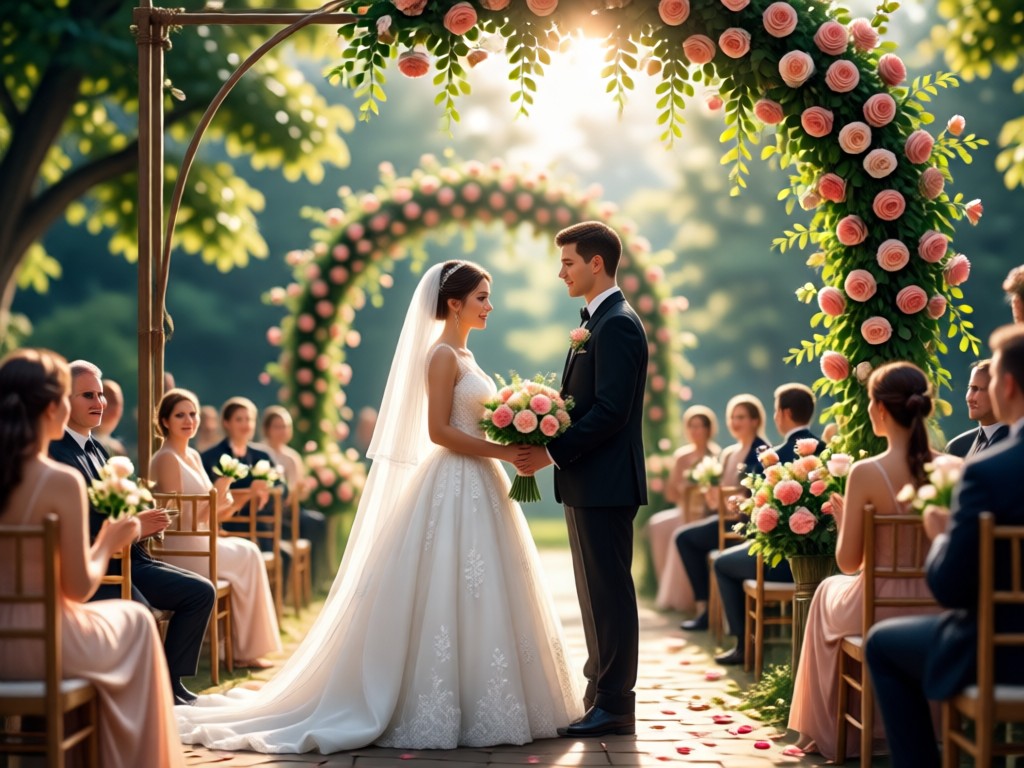 ファンタジーテーマのAI結婚写真作例