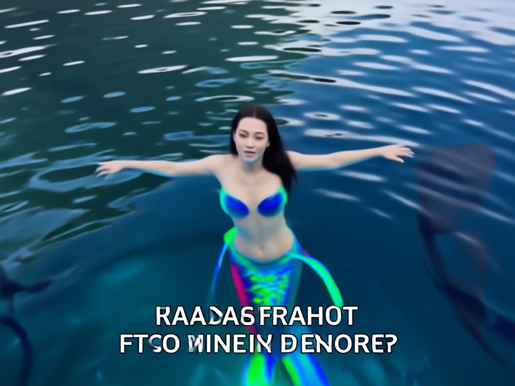 AI mermaid with flowing hair and dynamic water effects