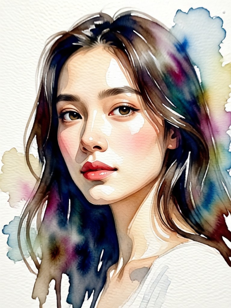 Subtle watercolor effect with visible brush strokes