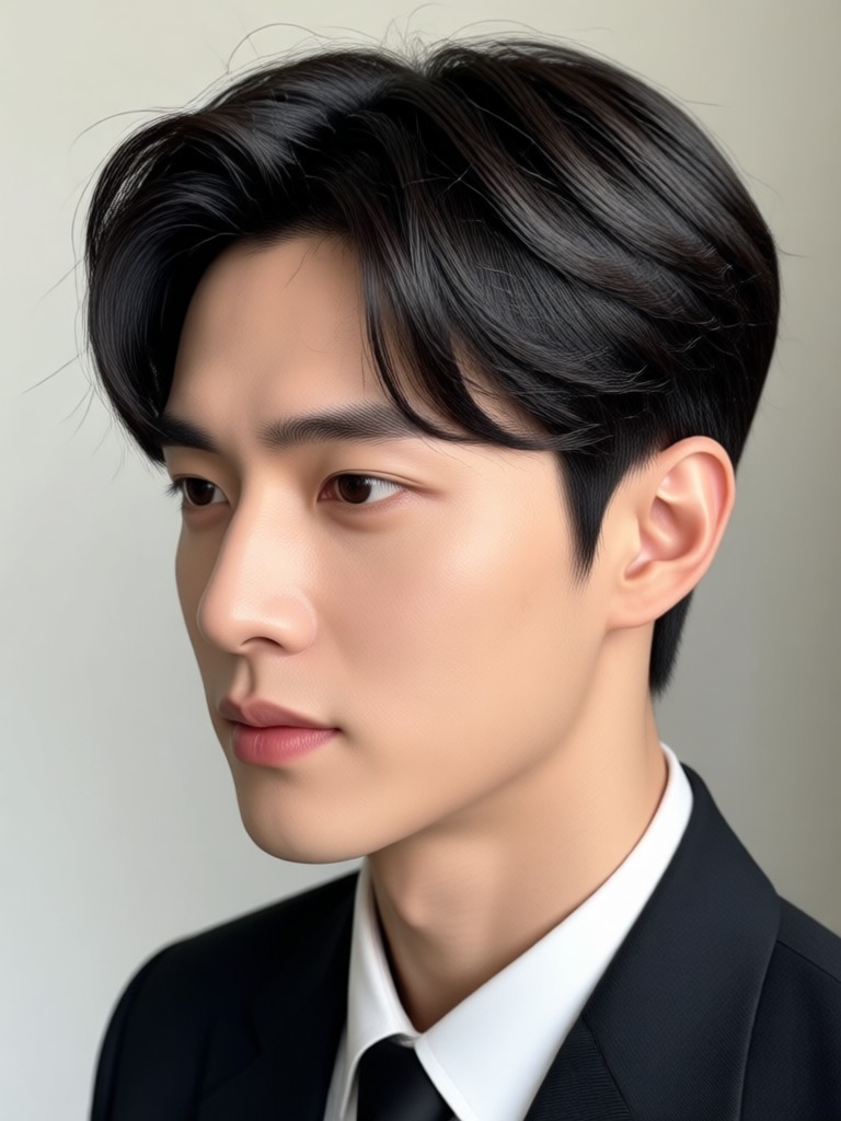 Korean Side Swept hairstyle