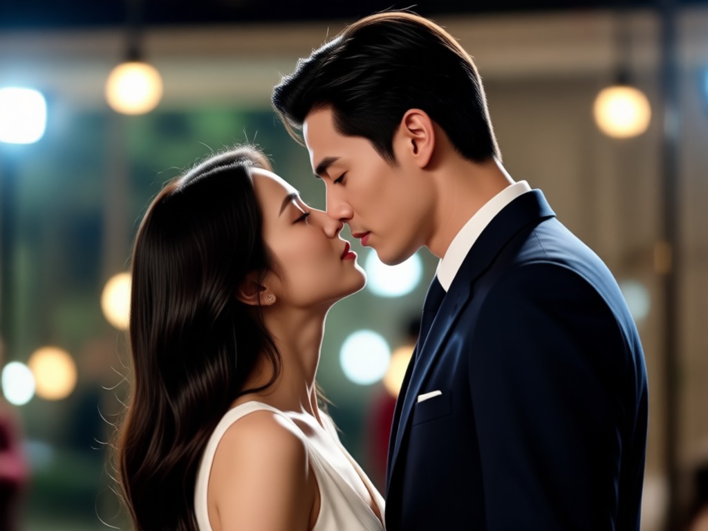 AI analyzing facial emotion for kiss scene generation