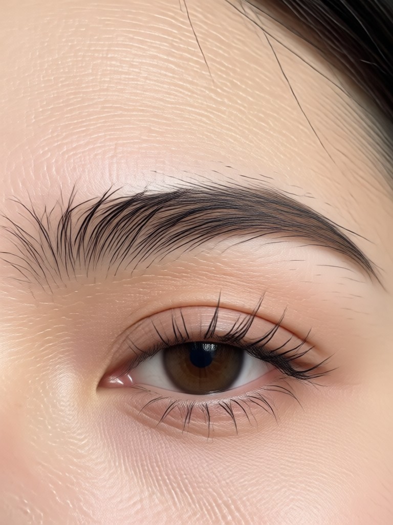 Soft ombre gradient eyebrow effect from AI filter