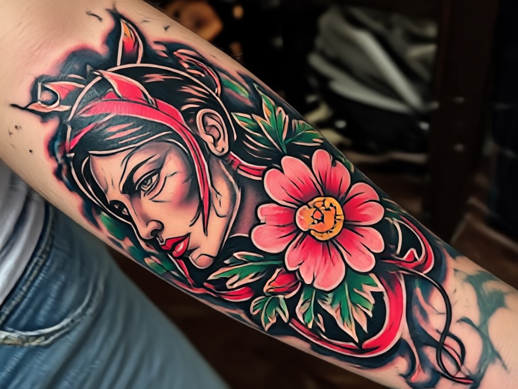 AI customizing a tattoo from a reference sketch