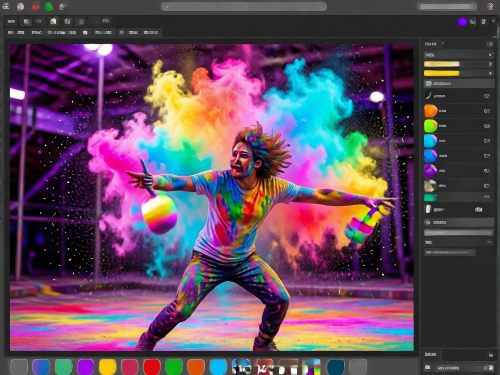 Holi festival lighting AI effect
