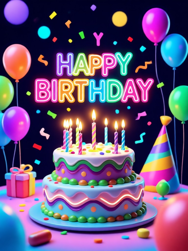 Glamorous birthday photo with sparkling overlay