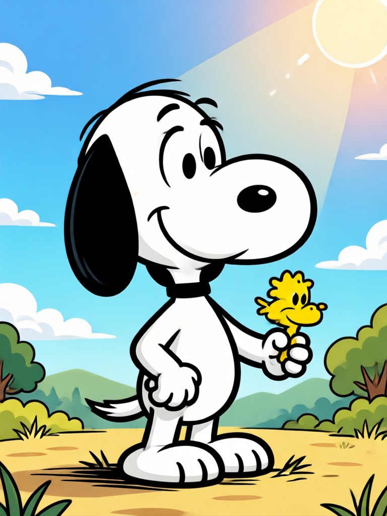 Person mit KI-Filter in Snoopy verwandelt