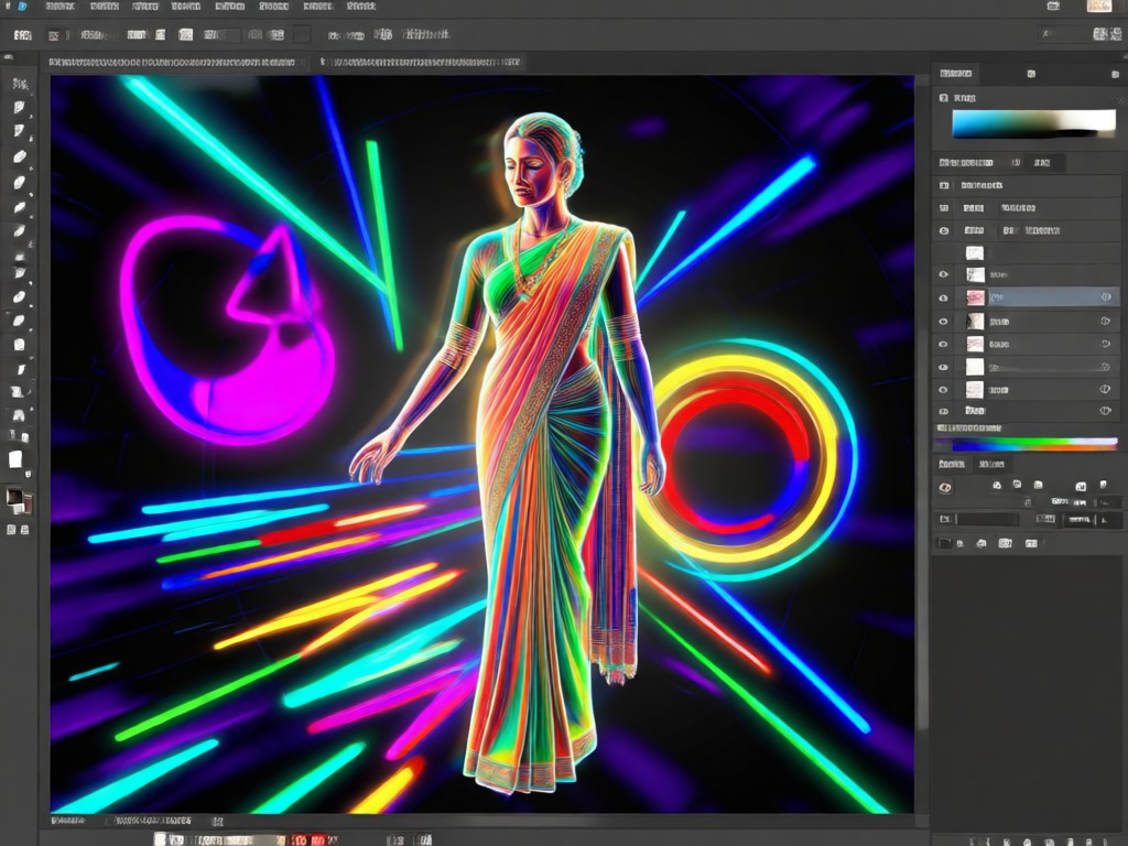 Text prompt to AI generated saree visualization