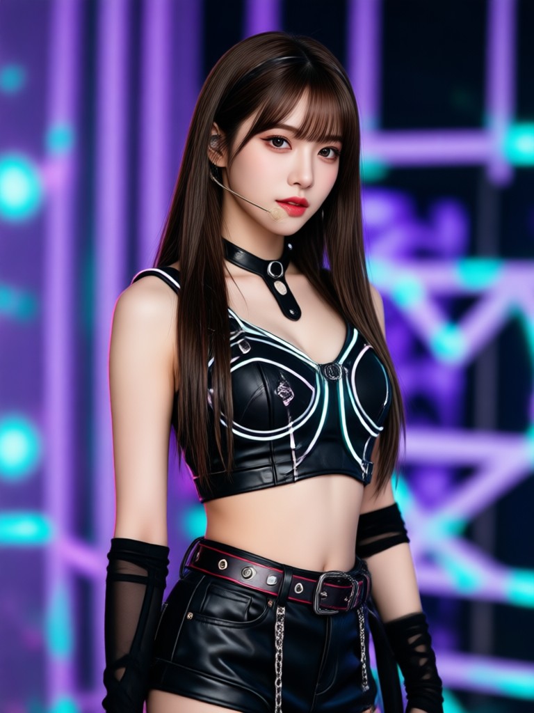 귀여운 K-Pop 아이돌 교복 AI 팬아트