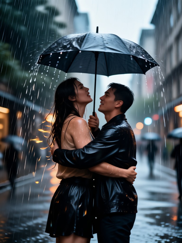 AI rain hug with a fantasy element