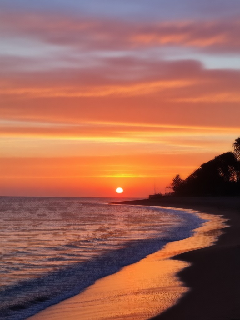 Desert photo with an expansive, colorful AI sunset