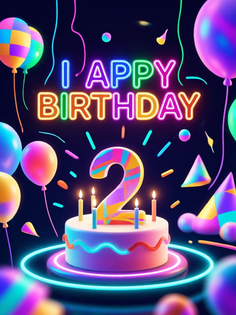 Anime style birthday character art